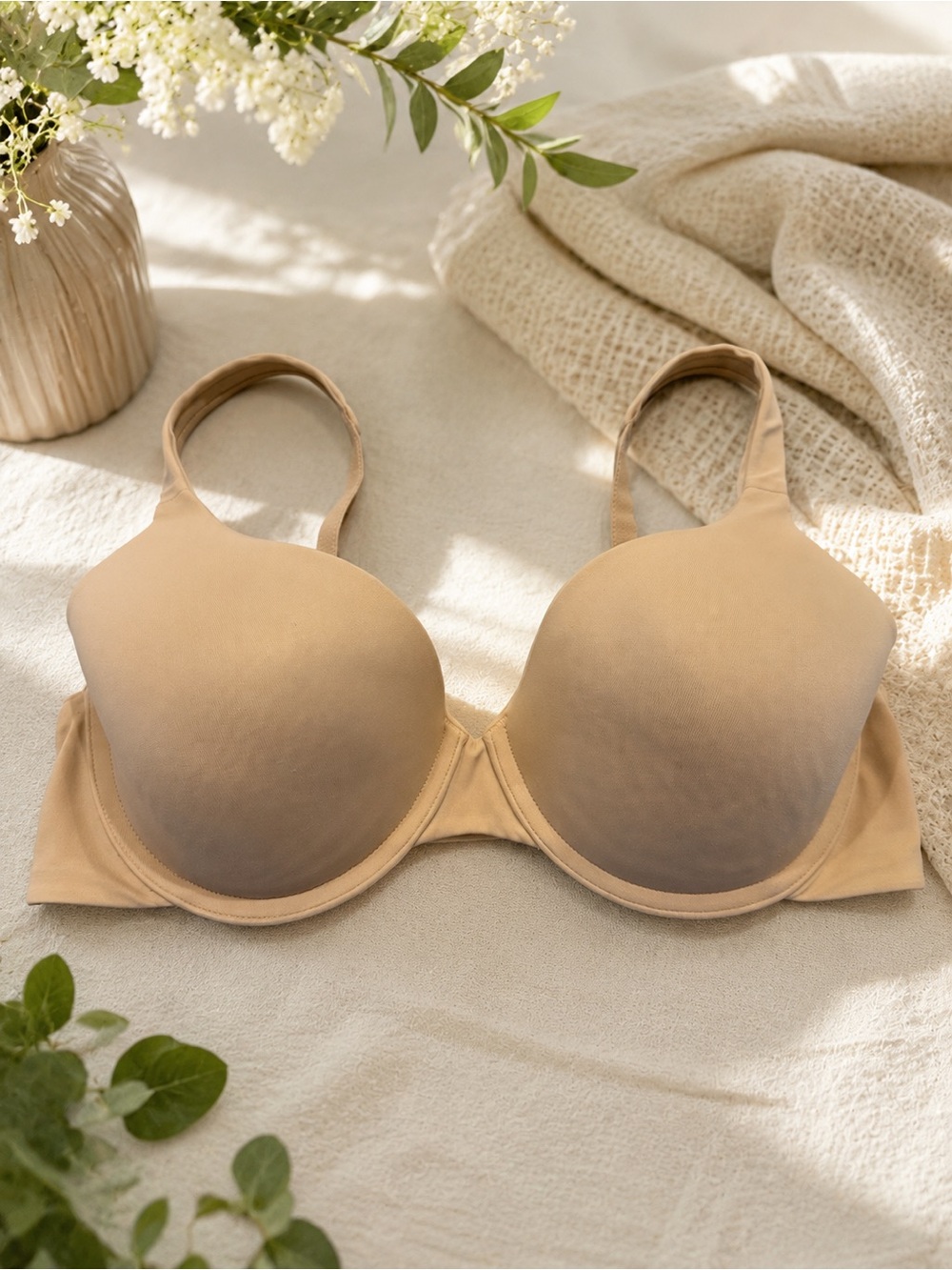 Vanity Fair 75270 Nude Beige Underwire T-Shirt Bra Full Figure 34D Smooth